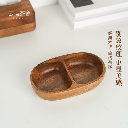 A Walnut whole double grid boat bowl moq:50piece