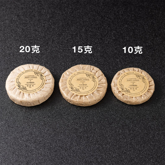 A brown paper round soap