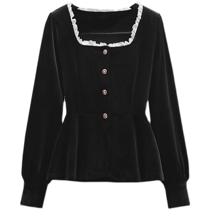 P Velvet Long Sleeve Top