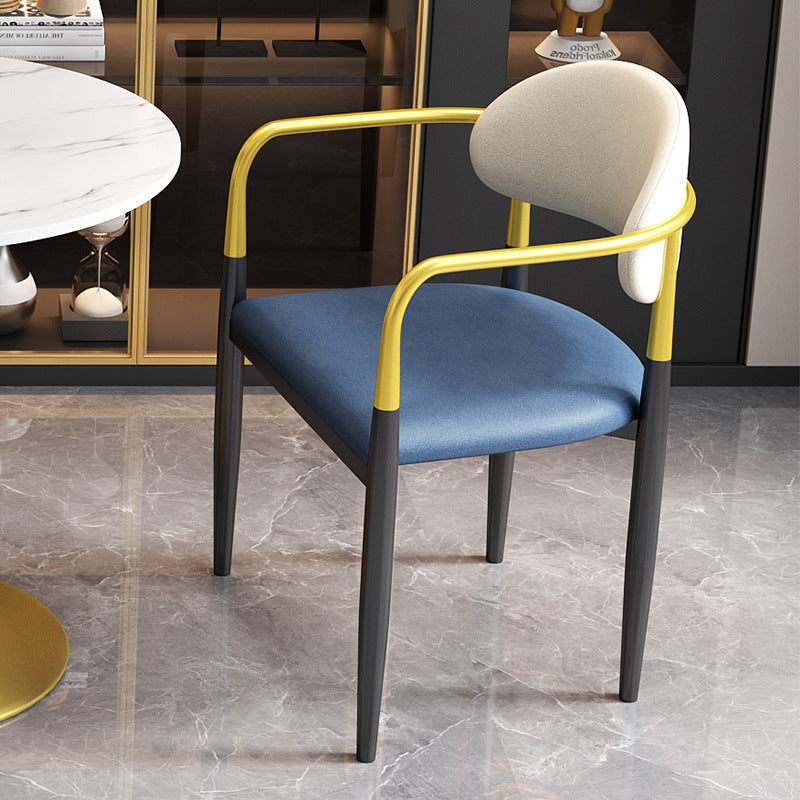 A dining chair stool with armrest back chair