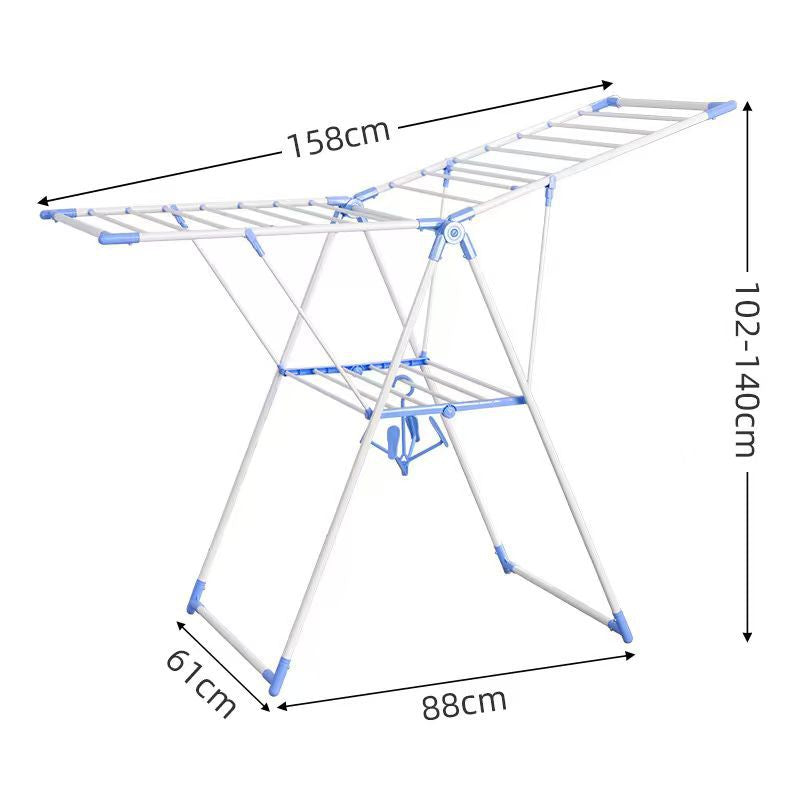 A drying rack floor-to-ceiling bedroom balcony baby home quilt drying removable storage stainless steel folding drying rack