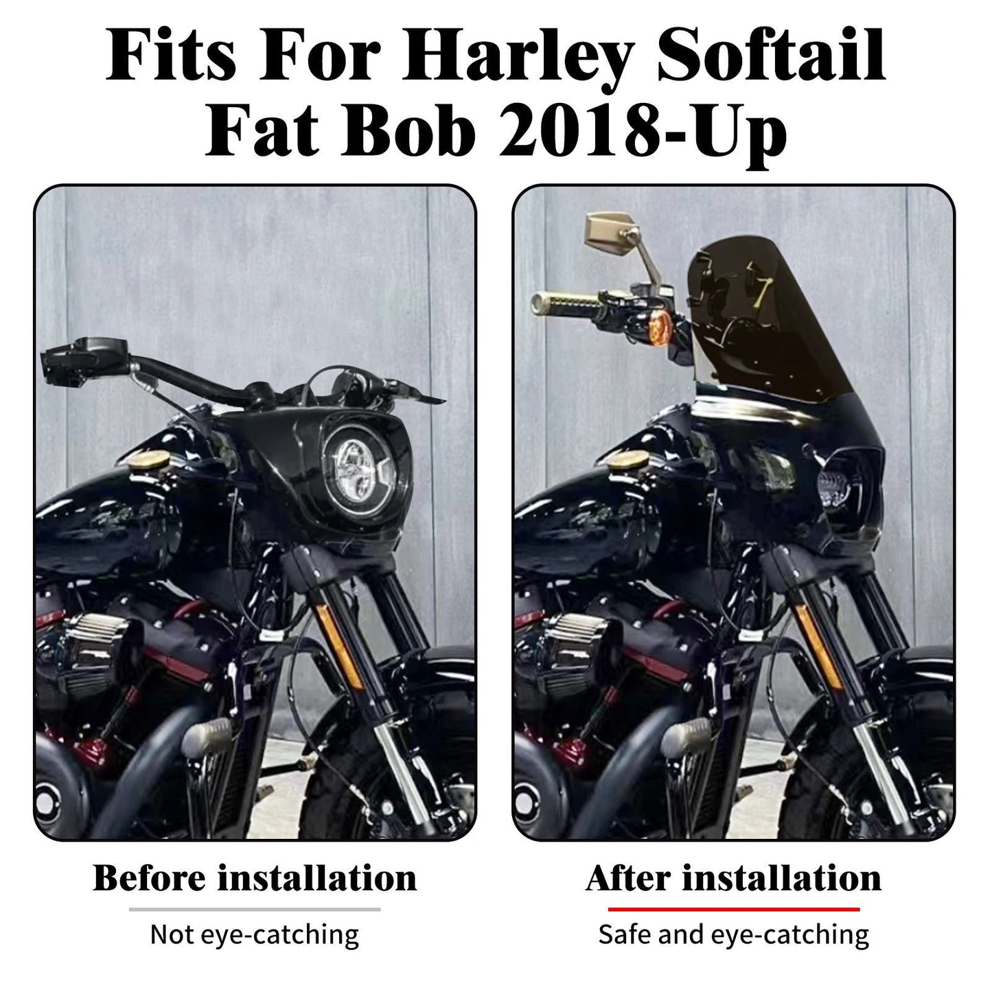 A Motorcycle Modification Accessories Harley 18 years later Soft Tail Fat Ba Hood Elevated Windshield Large Lampshade Guide Fairing