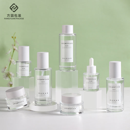 A New product straight round thick bottom glass cream bottle, dropper essential oil bottle, cosmetic bottle, lotion bottle in stock - Mixbatch