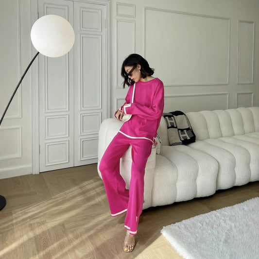 A Women's Long Sleeve Knitted Suit