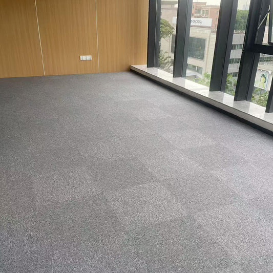 A Office Building Meeting Room Fire Resistant Dirt Resistant Flame Retardant Environmental Protection Grey Striped Square Splicing B1 Fire Carpet