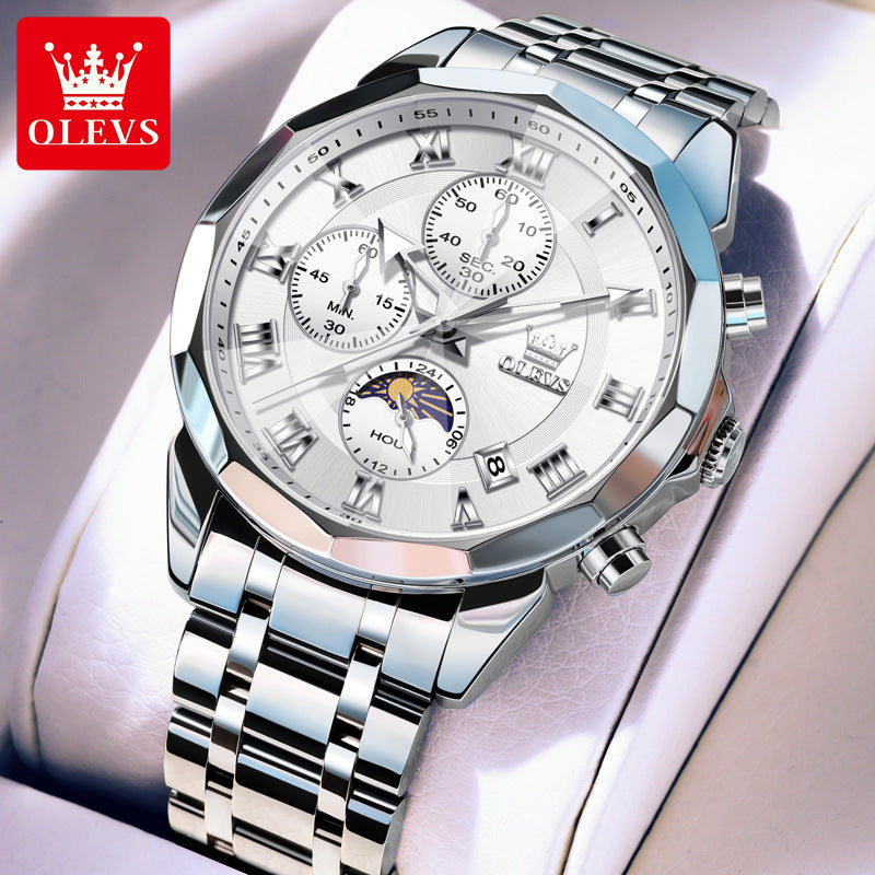 Custom watch design A Solid Steel Belt Butterfly Buckle Watch Watch