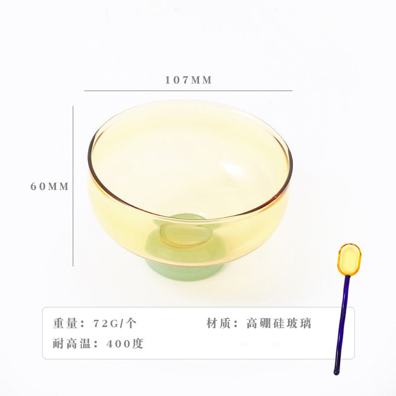 A glass bowl fruit salad bowl set