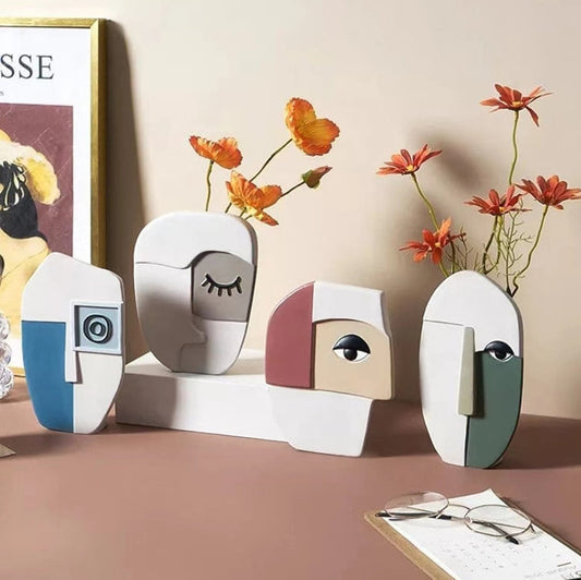 A abstract face vase home decoration moq:50piece