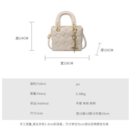 A new simple and fashionable diamond small fragrant wind handbag messenger bag Princess Diana bag wholesale - Mixbatch