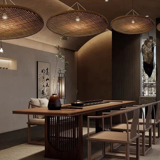A bamboo chandelier