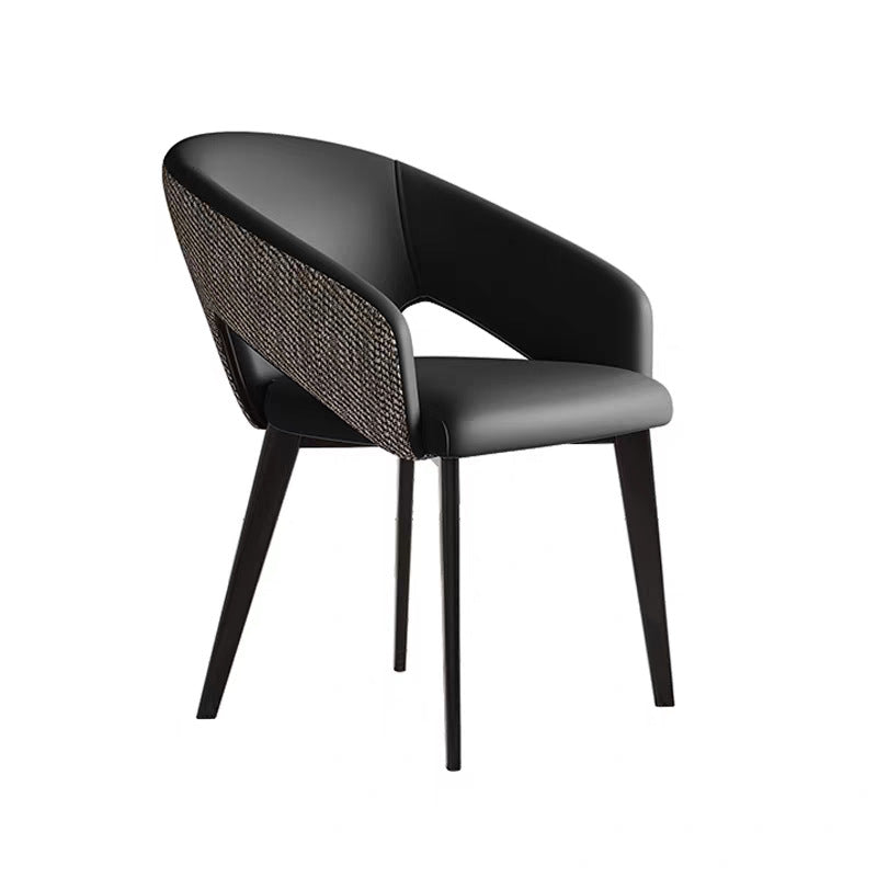 A metal leather chair seat