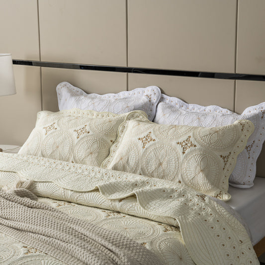 A three-piece bed cover sheet