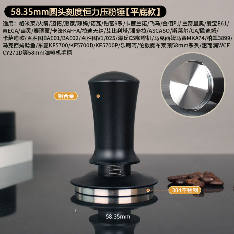 A with graduated elastic powder press balance espresso machine handle filling powder hammer constant force rebound 51/53/58 mm