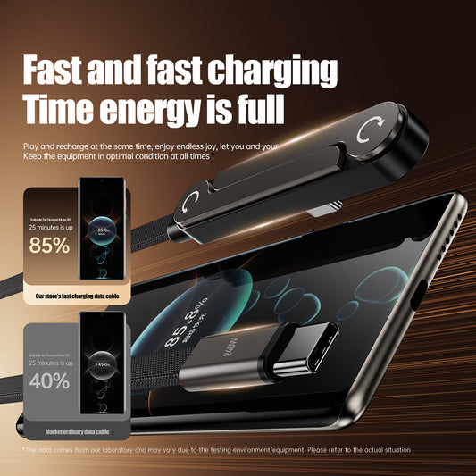 A zinc alloy braided bracket elbow fast charging data cable
