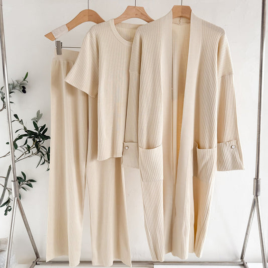 A three-piece knitted set