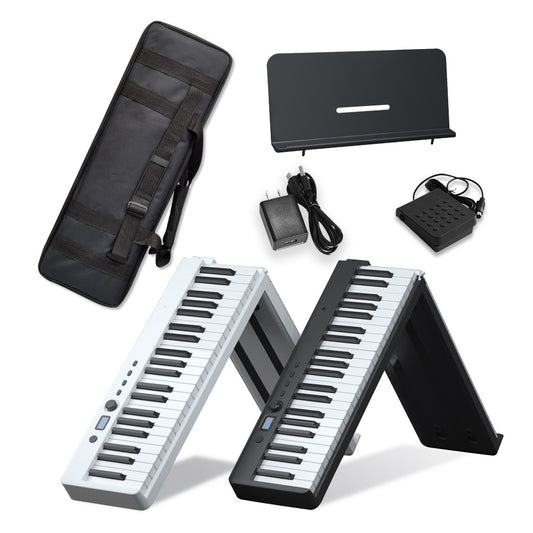 A portable folding electronic piano with 88 keys