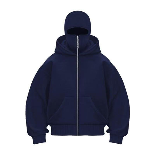 A double hat sweater jacket
