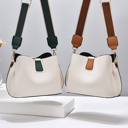 A bucket bag, bag, women's bag, new messenger bag, fashionable shoulder bag, large capacity, versatile and trendy - Mixbatch