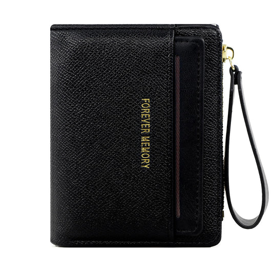 A new women's wallet short solid color card bag women's high-end cross-border zipper change bag source manufacturer