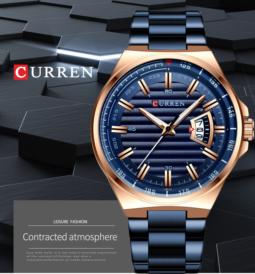 A 8375 Men's Business Quartz Watch, Calendar Foreign Trade Large Dial Men's Watch Waterproof Watch