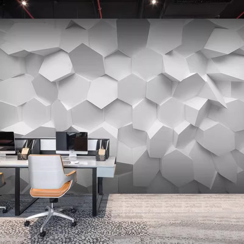 8D company front desk background wall wallpaper imitation marble pattern logo image wallpaper beauty salon bar mural wall covering
