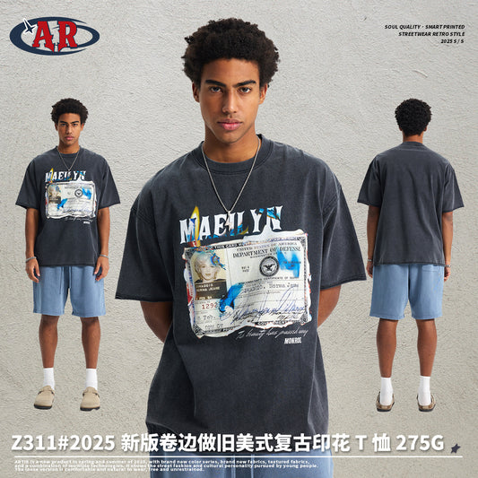 A short-sleeved t-shirt male oversize