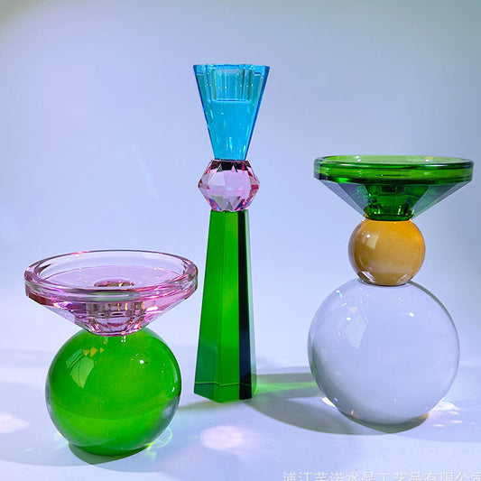 A crystal colorful candlestick