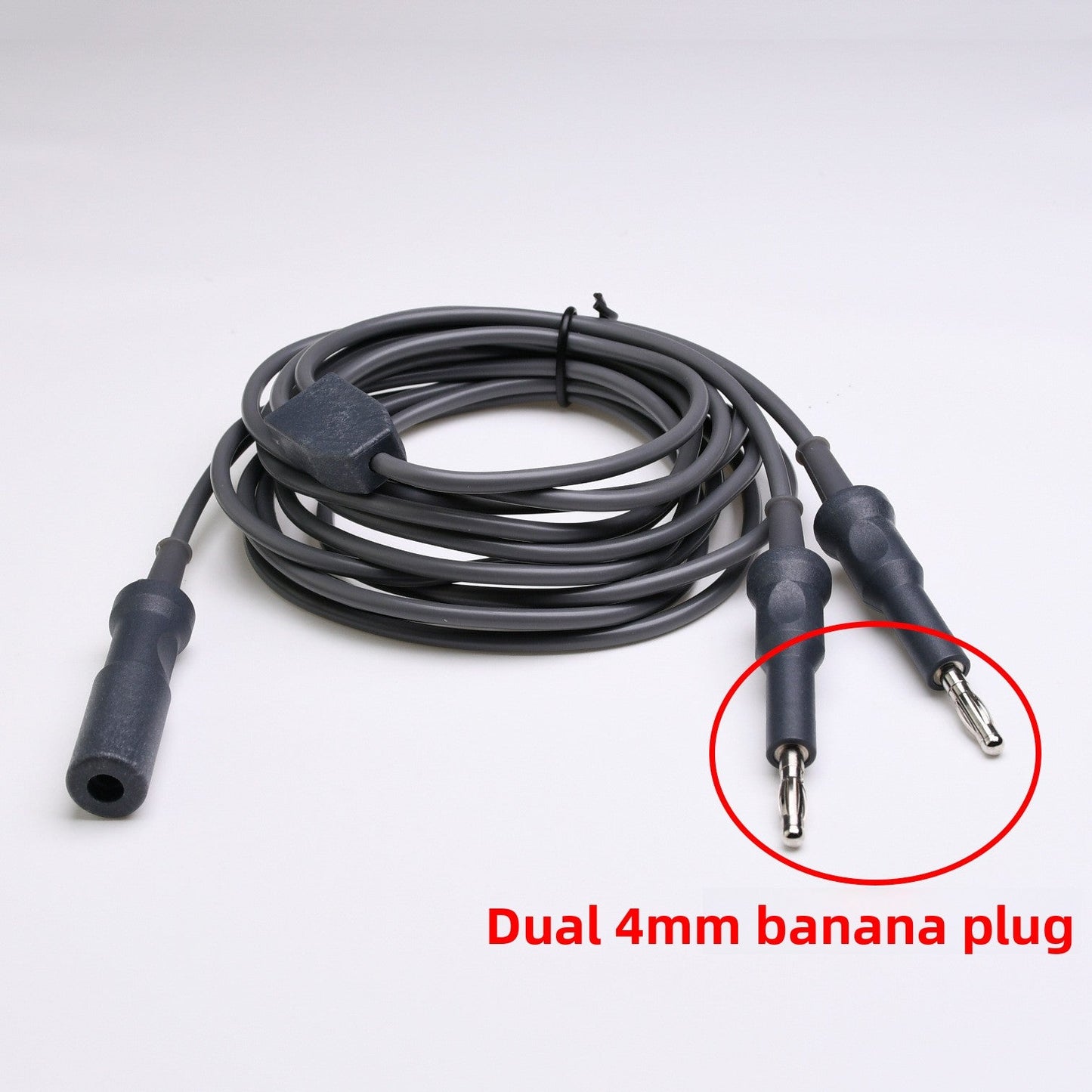 A Reusable bipolar coagulation clamp cable 4mm banana plug connection snake ESU-006C