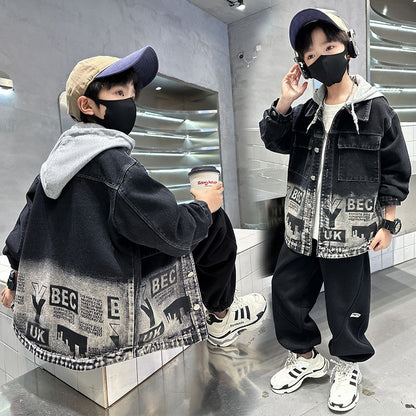 A children's denim jacket baby foreign Korean version of boys' handsome children's jacket spring and autumn models