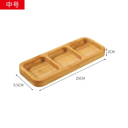 P Bamboo Tray Grid Refreshment Tray Dried Fruit Tray Candy Snack Tray