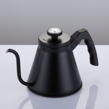 A Stainless steel temperature-controlled hand-brewed coffee pot, thermometer model drip filter Japanese-style small mouth kettle