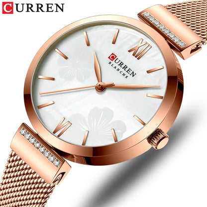 A  9067 Casual Quartz Water Watch Steel Belt Women's Watch Fashion Temperament Women's Watch - Mixbatch