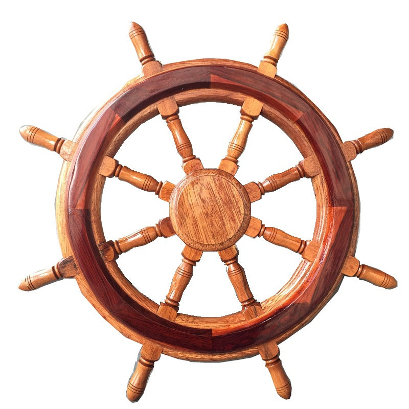 A rosewood boat helmsman wall clock decoration handicraft