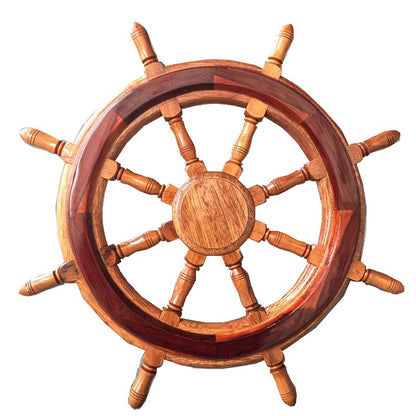 A rosewood boat helmsman wall clock decoration handicraft