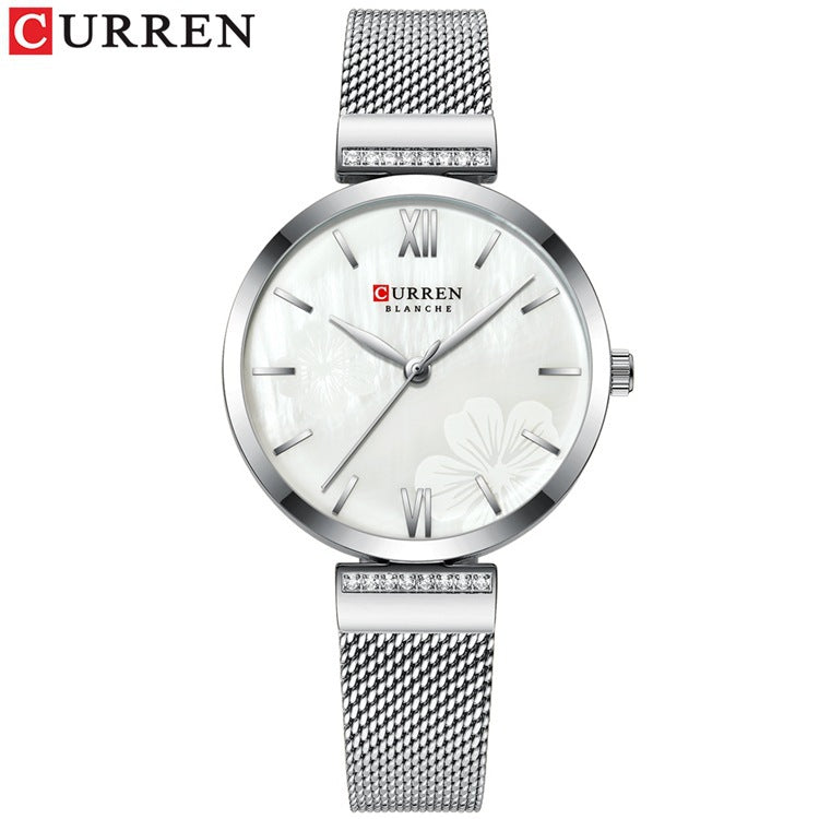 A  9067 Casual Quartz Water Watch Steel Belt Women's Watch Fashion Temperament Women's Watch - Mixbatch