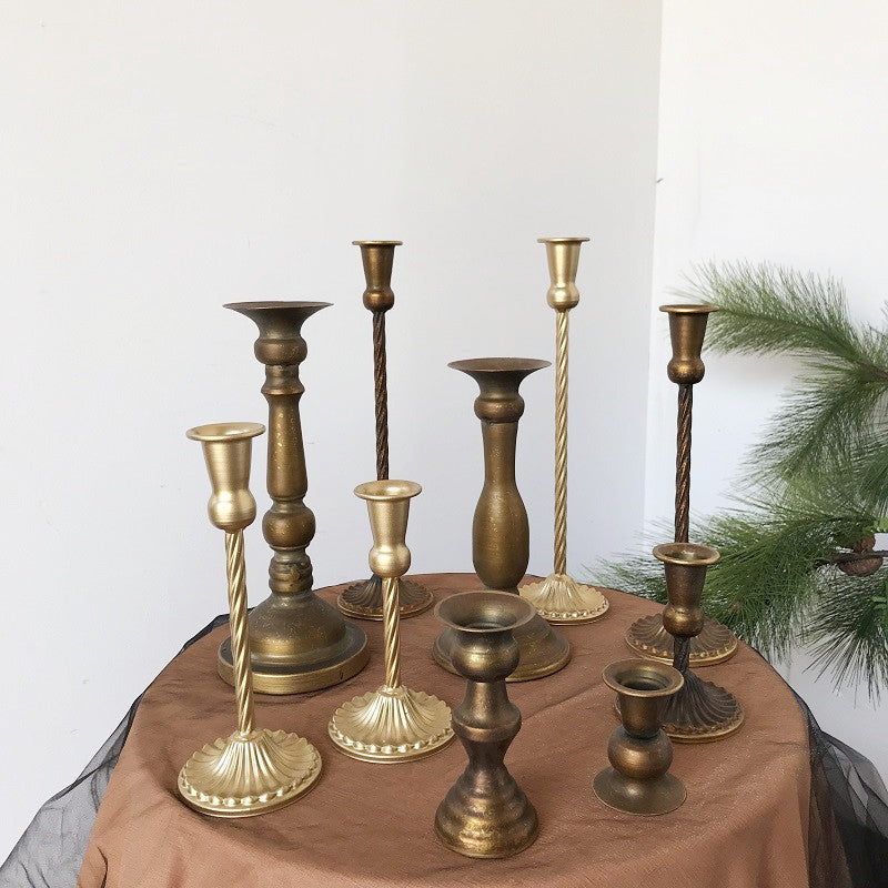A European wrought iron candle holder Wedding arrangement Single head candle cup Hotel homestay decoration Candle light dinner Candle holder