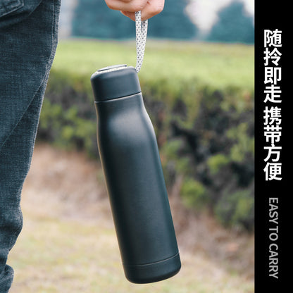 A stainless steel kettle