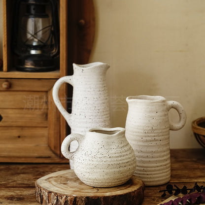 A =pastoral ceramic large vase ornament living room soft ins advanced sense retro home art flower ware
