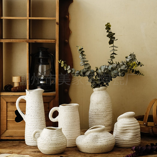 A =pastoral ceramic large vase ornament living room soft ins advanced sense retro home art flower ware