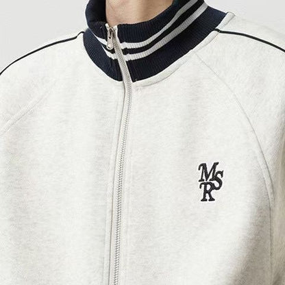 P American high-end striped jacket men's and women's high street trendy brand embroidered baseball jersey retro college style couple spring and autumn coat