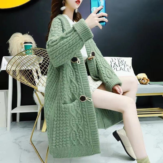 A long knit jacket