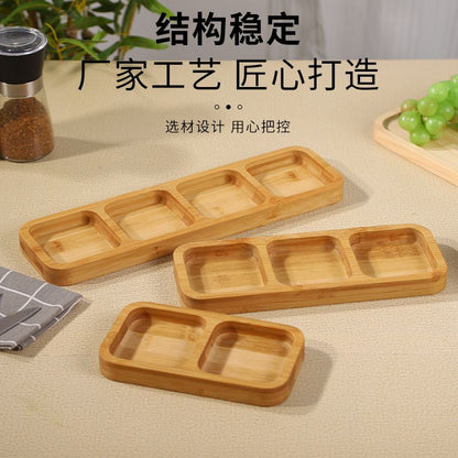 P Bamboo Tray Grid Refreshment Tray Dried Fruit Tray Candy Snack Tray