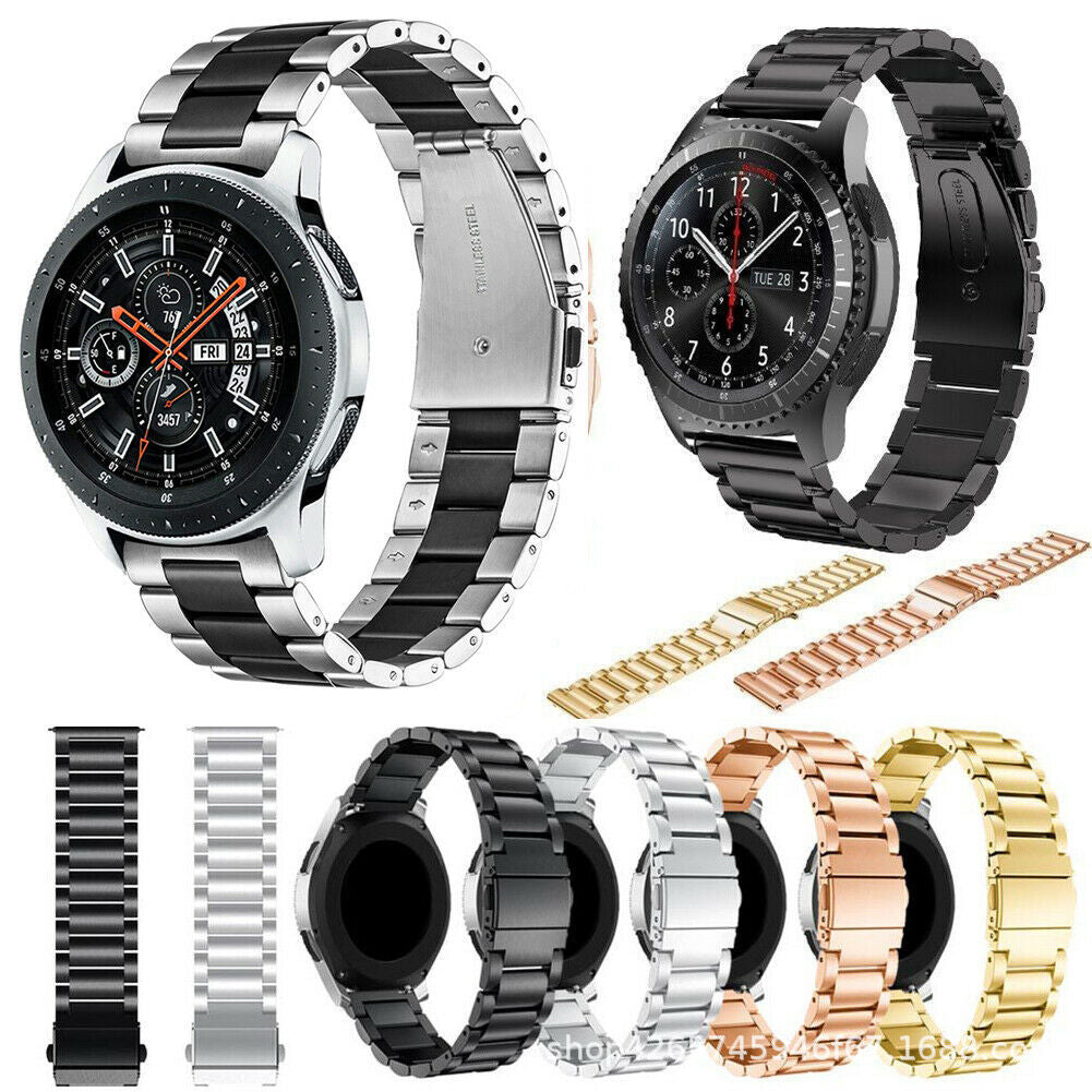 A Suitable for Samsung Galaxy Watch 3 stainless steel strap 20/22mm universal three-ball metal steel strap