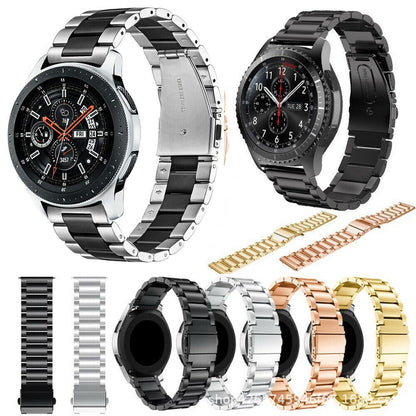 A Suitable for Samsung Galaxy Watch 3 stainless steel strap 20/22mm universal three-ball metal steel strap