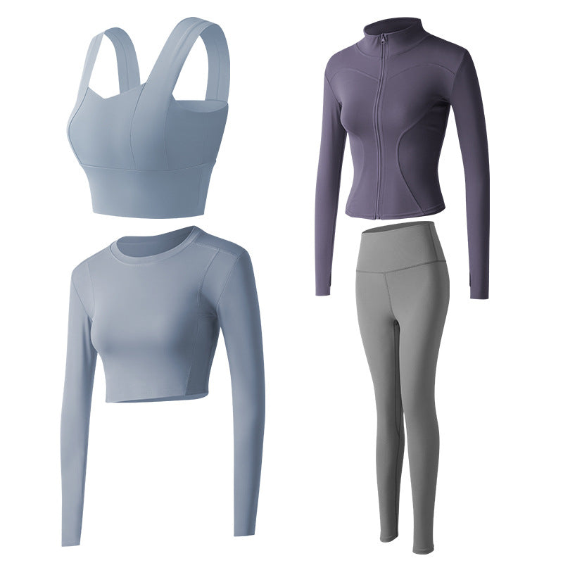 A Yoga clothes women's spring summer tight and thin gym clothes morning running sports suit body sculpting