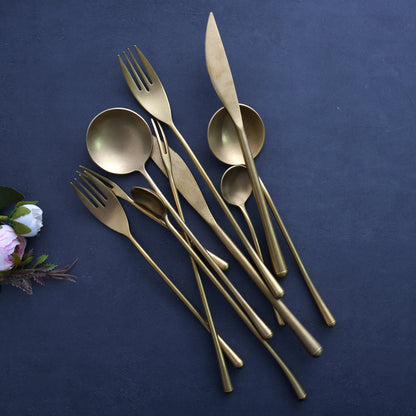 A stainless steel cutlery