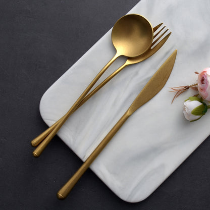 A stainless steel cutlery