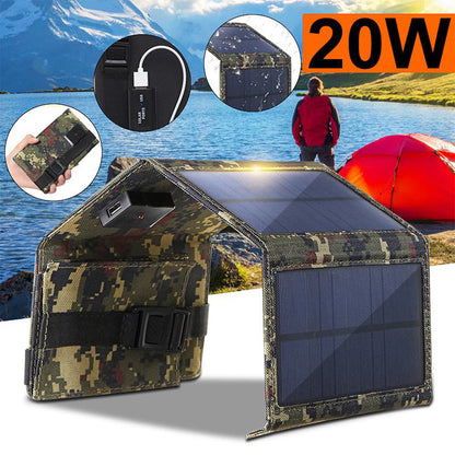 A Solar Panel 20W Portable Solar Panel Outdoor Power Supply Solar Mobile Power Supply