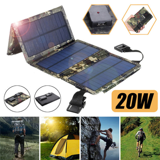 A Solar Panel 20W Portable Solar Panel Outdoor Power Supply Solar Mobile Power Supply