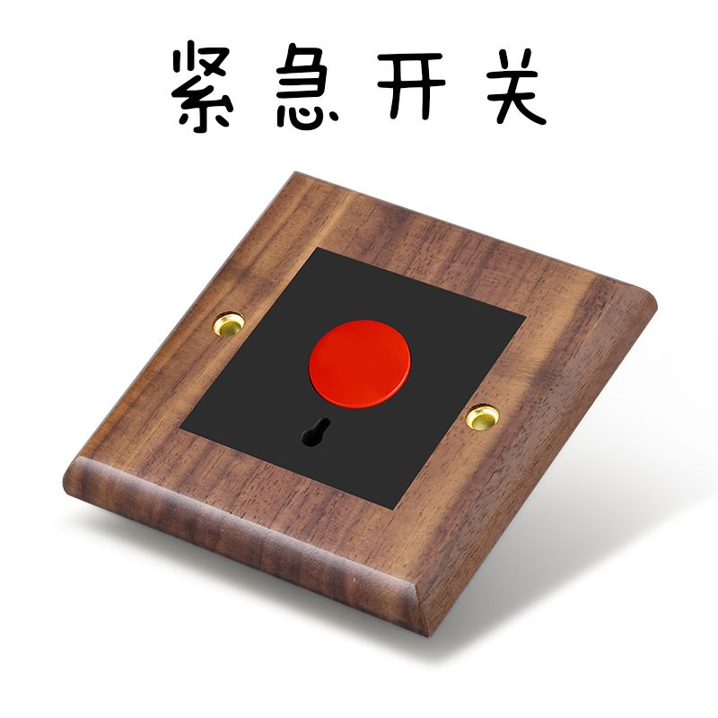 P  Black walnut brass lever power socket panel